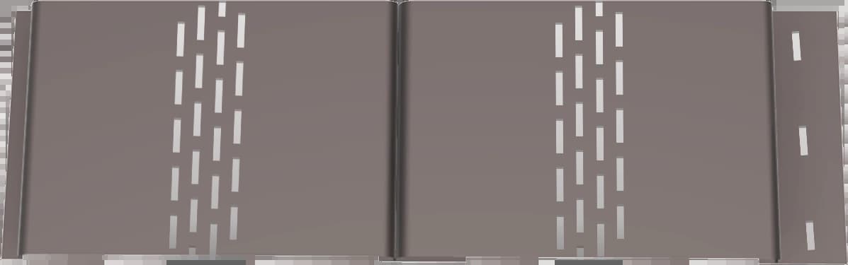 Two pieces of soffit in a solid colour finish.